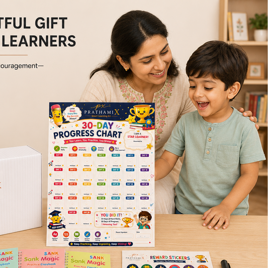 Kids Learning Experience Gift Kit – Reusable Magic Practice Copybook with Pens, Progress Chart & Reward Stickers